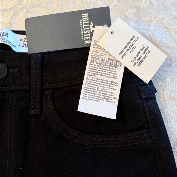 Hollister Curvy High Rise Super Skinny 00R Tipped Black Jeans - Picture 7 of 16
